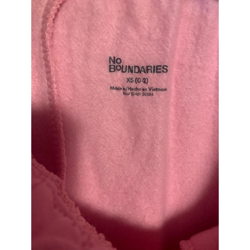 No Boundaries Womens XS 0-2 Pink Cargo Sweatpants Fleece Drawstring NWT - Picture 2 of 7